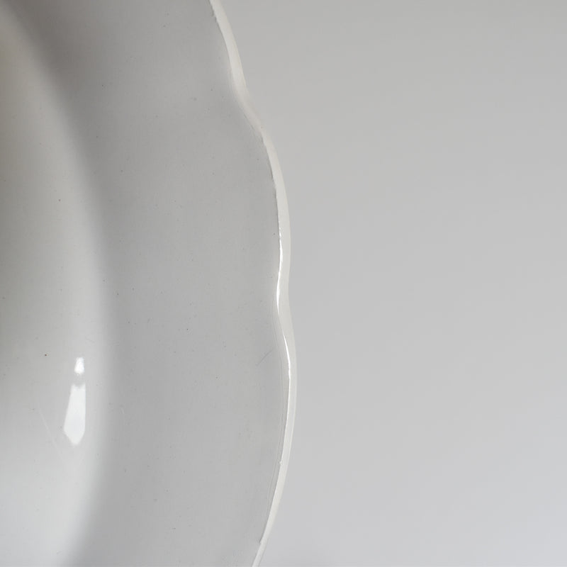 Vintage Deep Plate, Digoin & Sarreguemines, White & Gold D