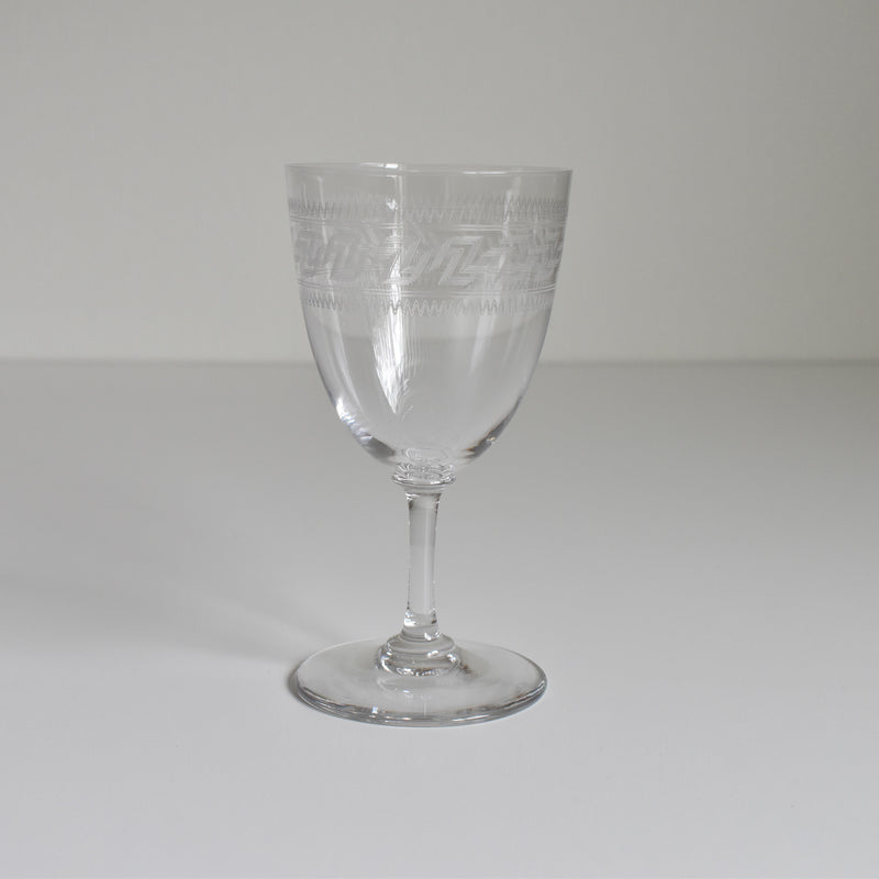 Antique Water Crystal Glass PORTIEUX Guillochage PP