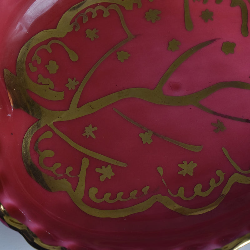 ヴィンテージリーフプレート ア.ドラサンヴァル ピンク