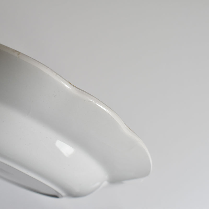 Vintage Deep Plate, Digoin & Sarreguemines, White & Gold D