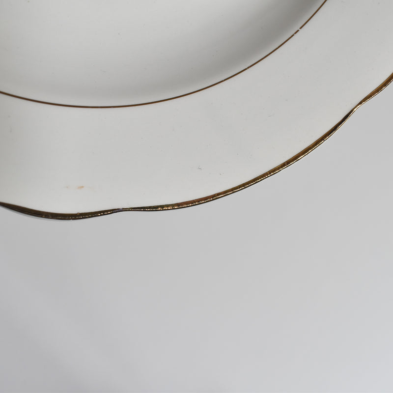 Vintage Deep Plate, Digoin & Sarreguemines, White & Gold D