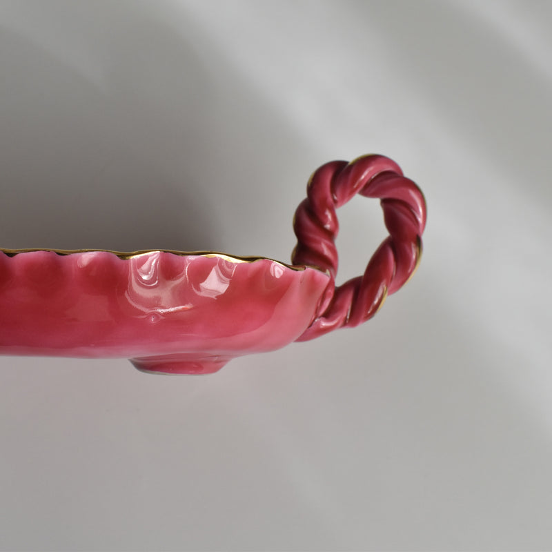 ヴィンテージリーフプレート ア.ドラサンヴァル ピンク