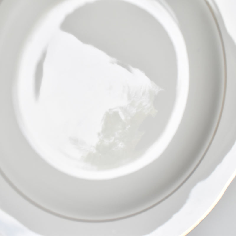 Vintage Deep Plate, Digoin & Sarreguemines, White & Gold D