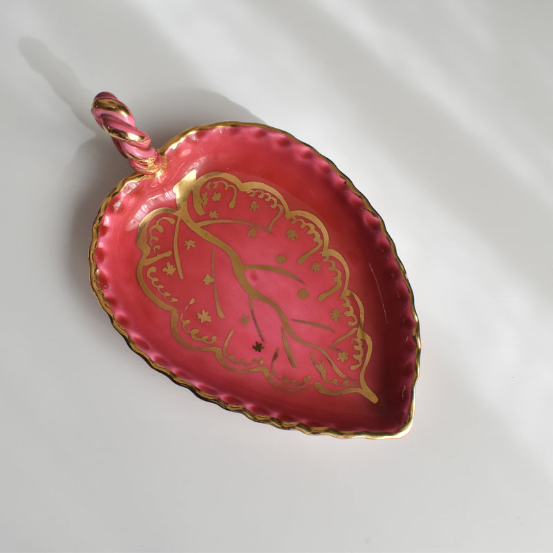 ヴィンテージリーフプレート ア.ドラサンヴァル ピンク