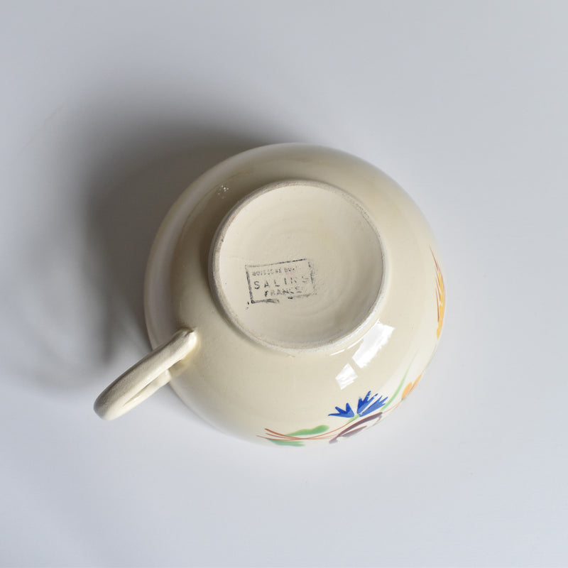 Vintage Chocolate Cup Sarreguemines Moissons Dorées A