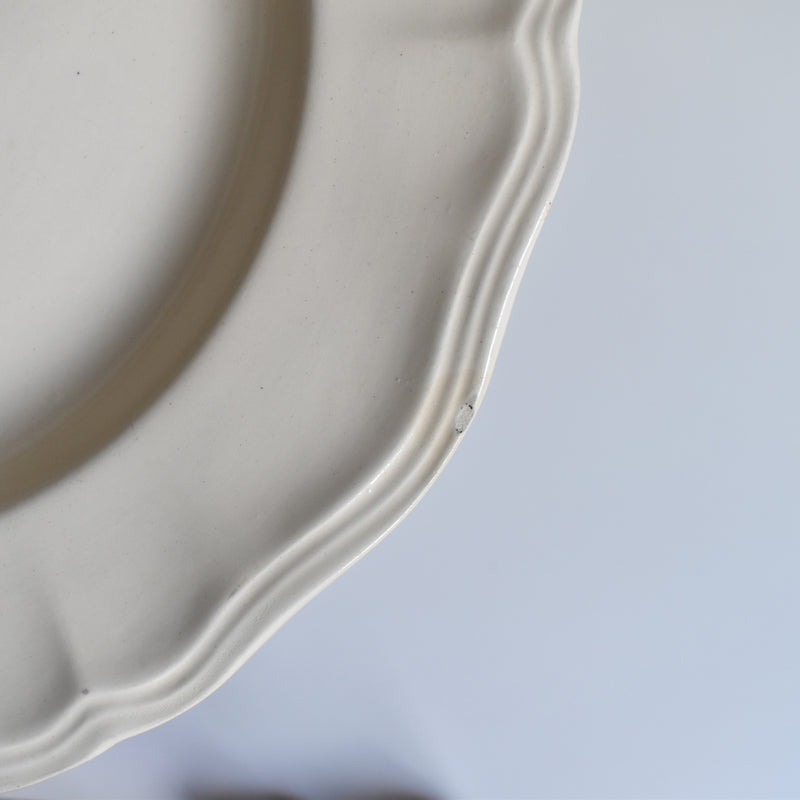 Vintage Deep Plate Digoin & Sarreguemines Floral Rim Ivoire C