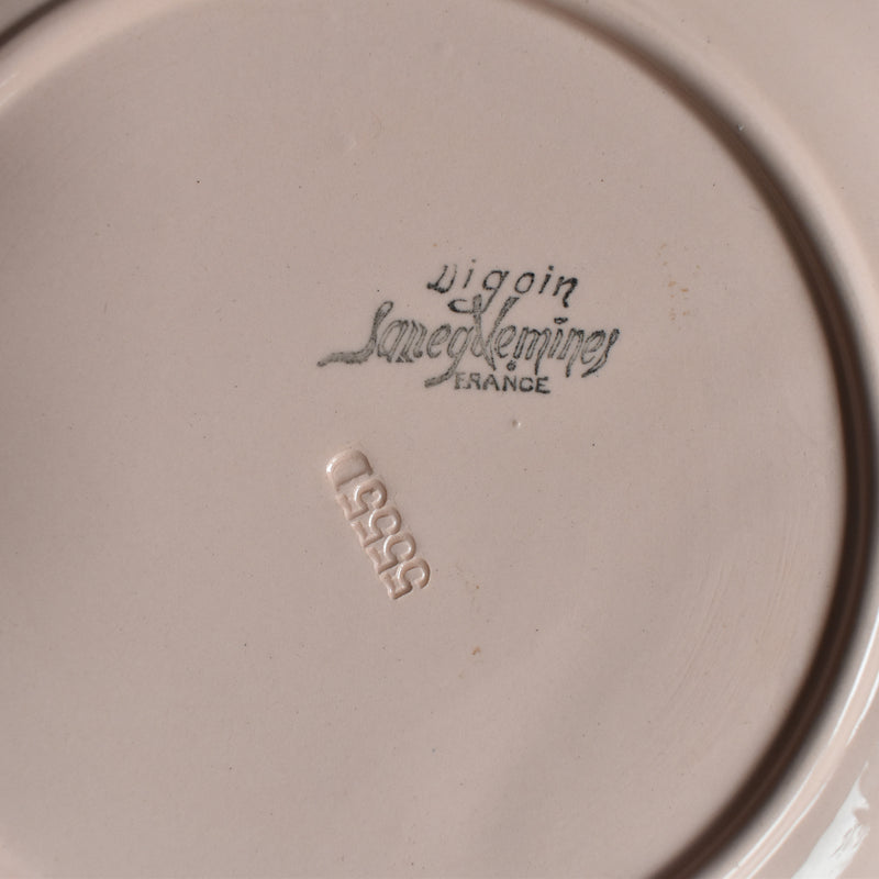 Vintage Fondue Plate Digoin & Sarreguemines Pink A