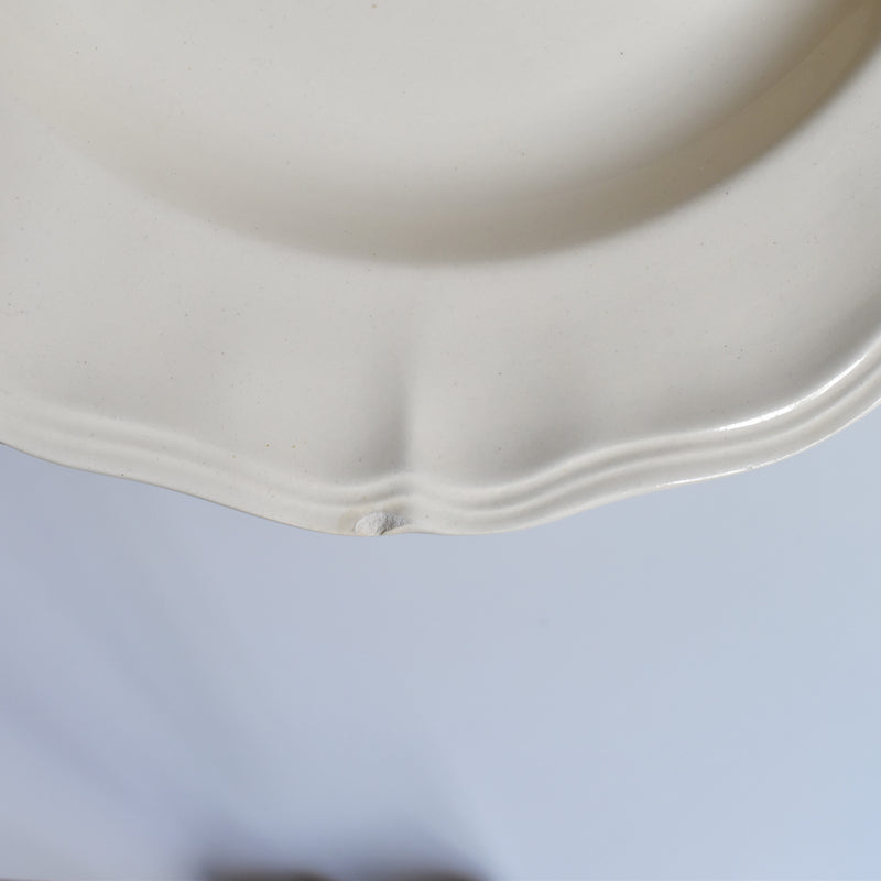 Vintage Deep Plate Digoin & Sarreguemines Floral Rim Ivoire C