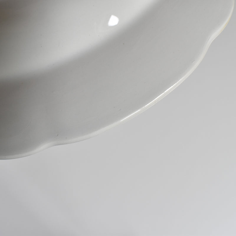 Vintage Deep Plate Digoin & Sarreguemines White & Gold E