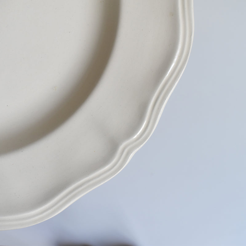 Vintage Deep Plate Digoin & Sarreguemines Floral Rim Ivoire C
