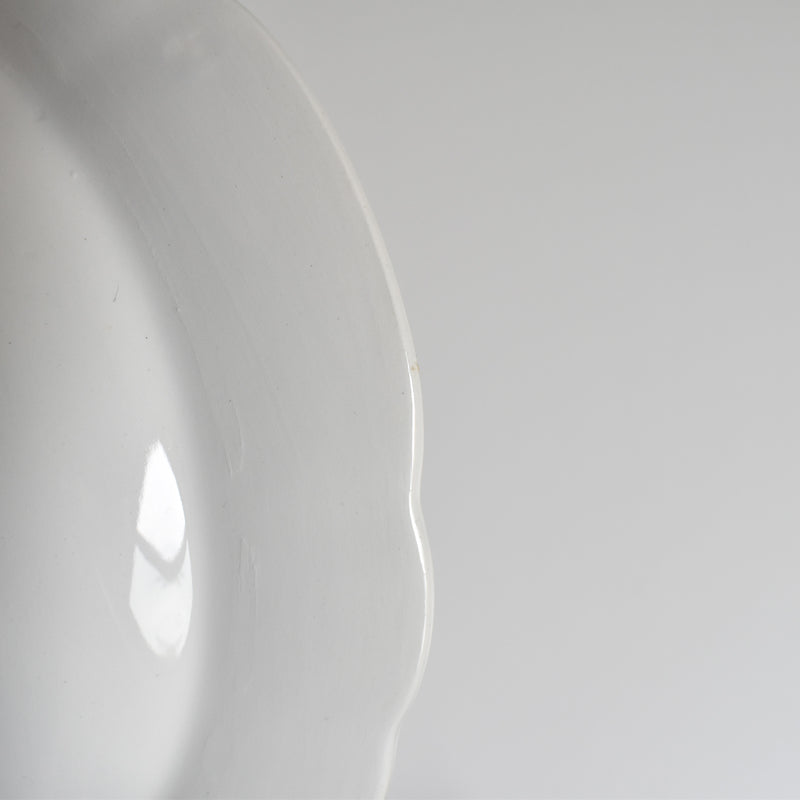 Vintage Deep Plate Digoin & Sarreguemines White & Gold E