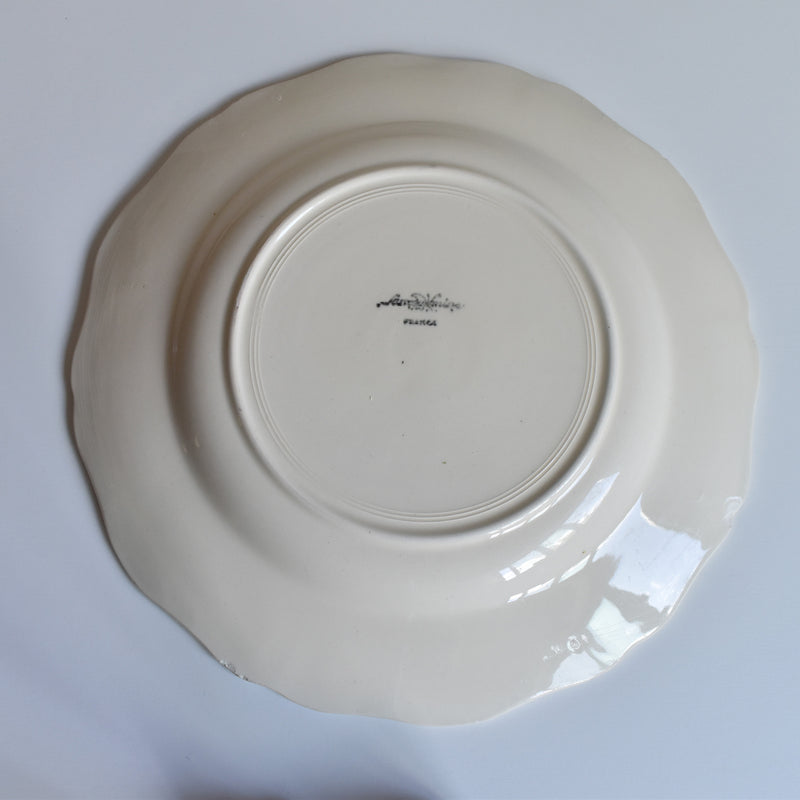 Vintage Plate, Digoin & Sarreguemines, Floral Rim, Ivoire A
