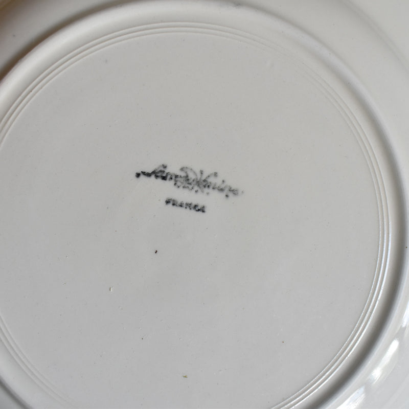 Vintage Plate, Digoin & Sarreguemines, Floral Rim, Ivoire A