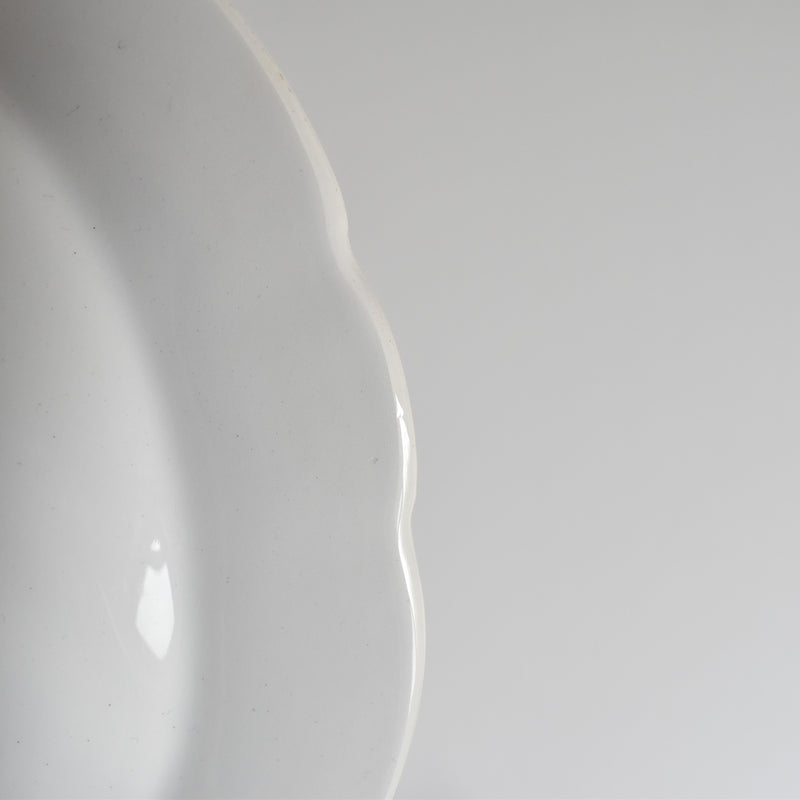 Vintage Deep Plate Digoin & Sarreguemines White & Gold F