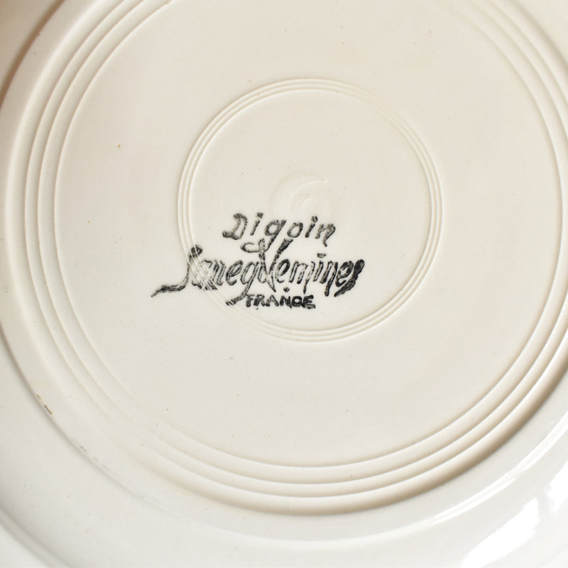 Vintage Deep Plate, Digoin & Sarreguemines, Scalloped Rim, Ivoire A
