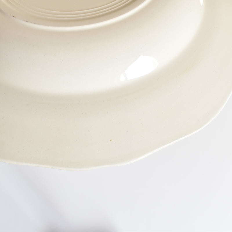 Vintage Deep Plate, Digoin & Sarreguemines, Scalloped Rim, Ivoire A