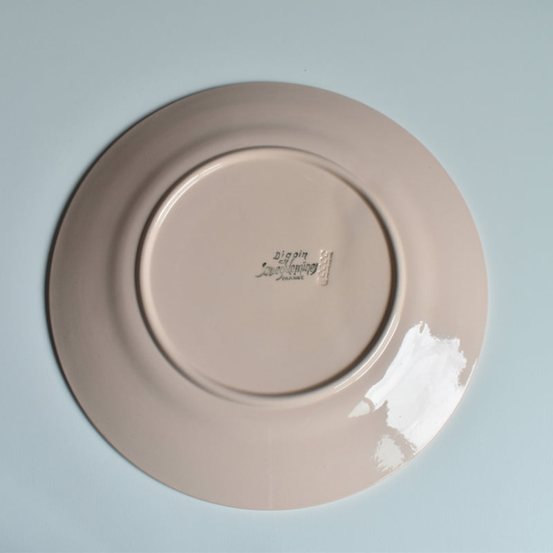 Vintage Fondue Plate Digoin & Sarreguemines Pink B