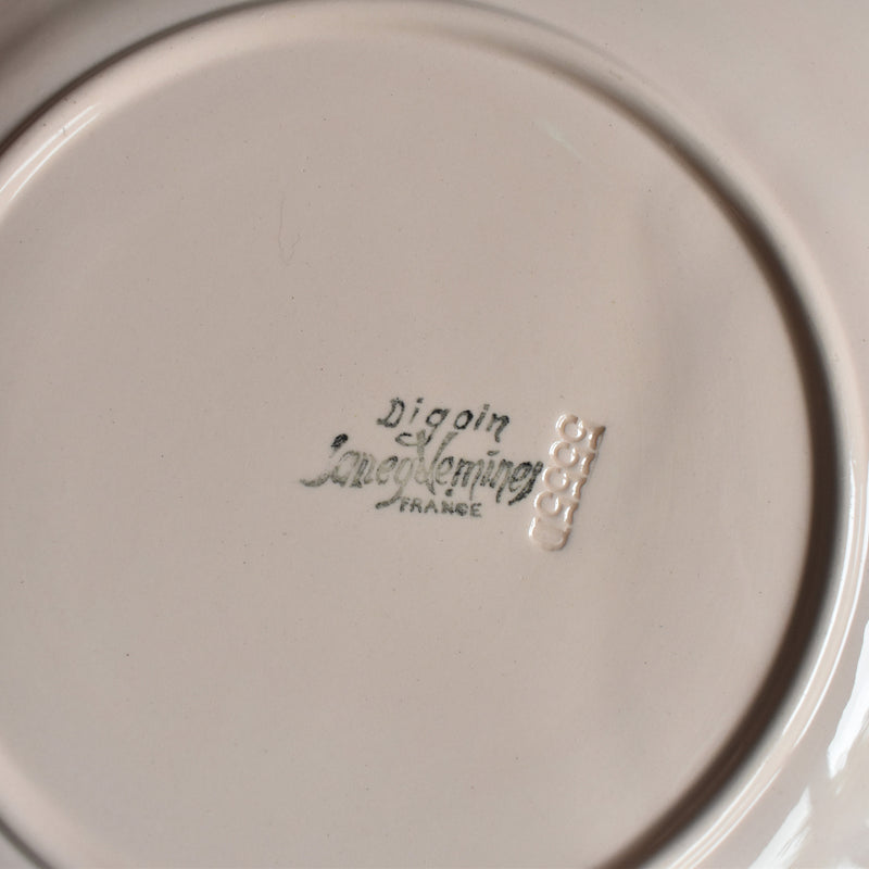 Vintage Fondue Plate Digoin & Sarreguemines Pink B