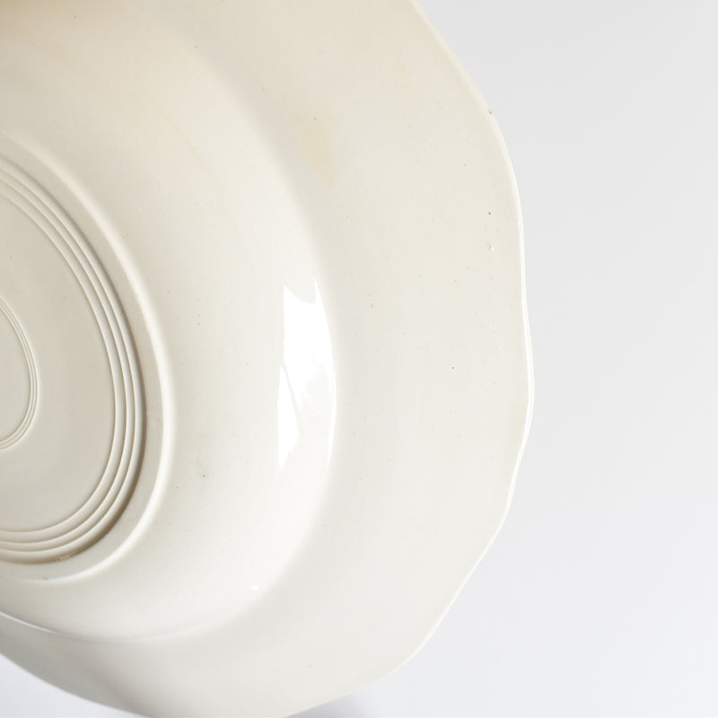 Vintage Deep Plate, Digoin & Sarreguemines, Scalloped Rim, Ivoire A