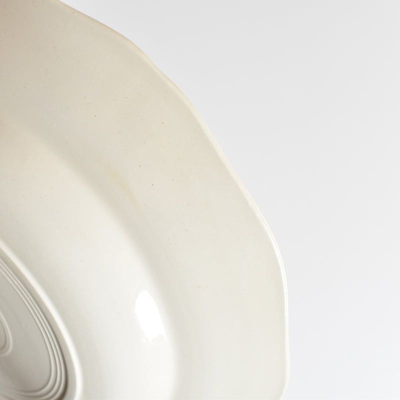 Vintage Deep Plate, Digoin & Sarreguemines, Scalloped Rim, Ivoire A