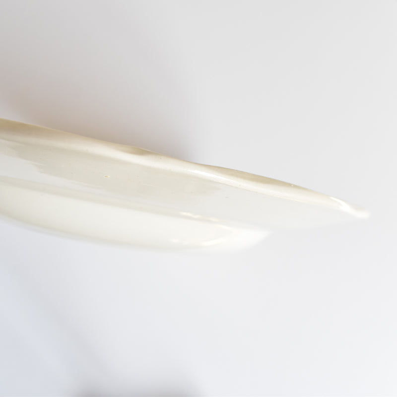 Vintage Deep Plate, Digoin & Sarreguemines, Scalloped Rim, Ivoire A