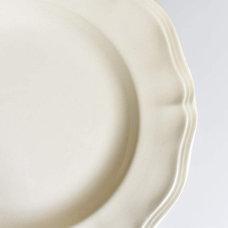 Vintage Deep Plate, Digoin & Sarreguemines, Scalloped Rim, Ivoire A