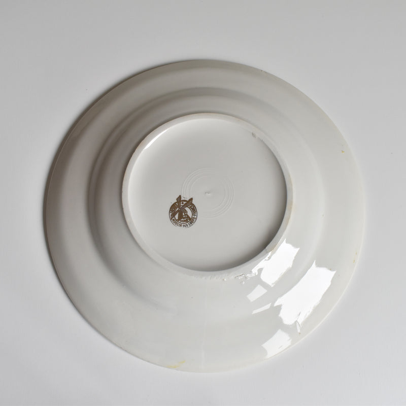 Vintage Deep Plate Moulins des Loups Jaune E