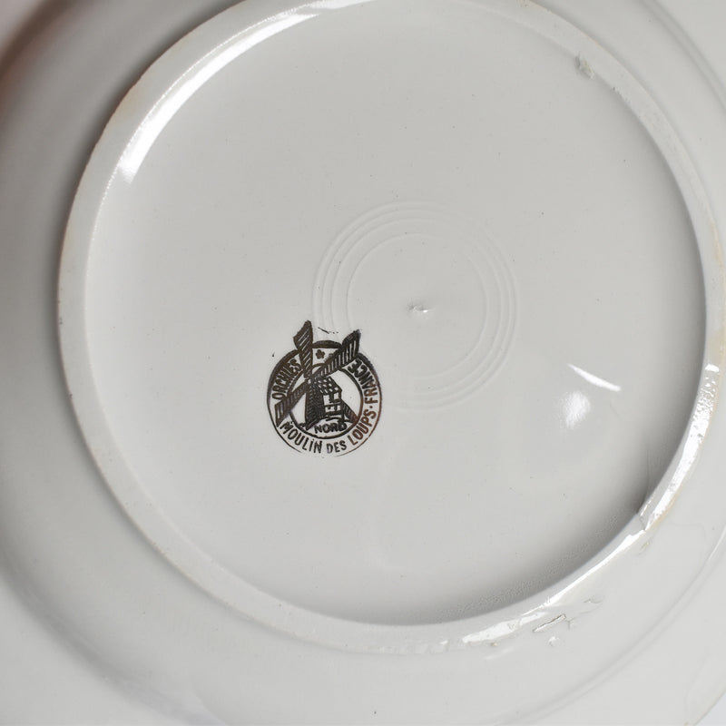 Vintage Deep Plate Moulins des Loups Jaune E