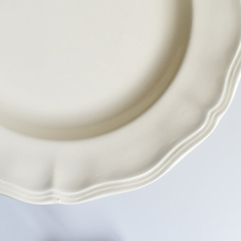 Vintage Deep Plate, Digoin & Sarreguemines, Scalloped Rim, Ivoire A