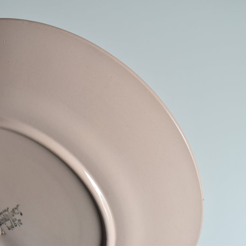 Vintage Fondue Plate Digoin & Sarreguemines Pink B