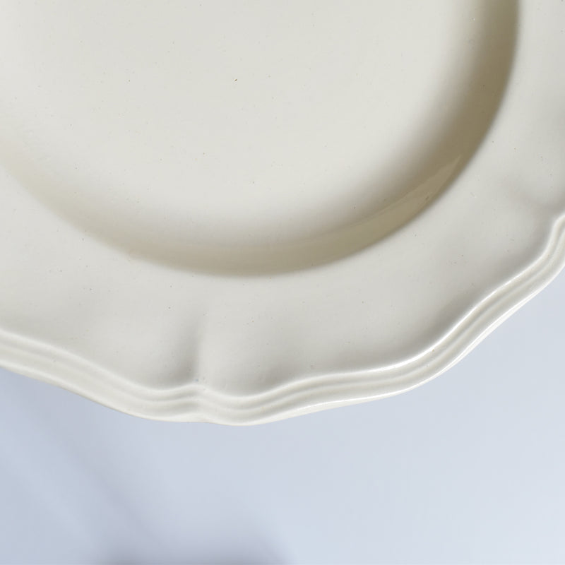 Vintage Deep Plate, Digoin & Sarreguemines, Scalloped Rim, Ivoire A
