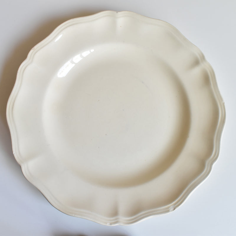 Vintage Digoin & Sarreguemines Plate, Flower Rim, Ivoire B