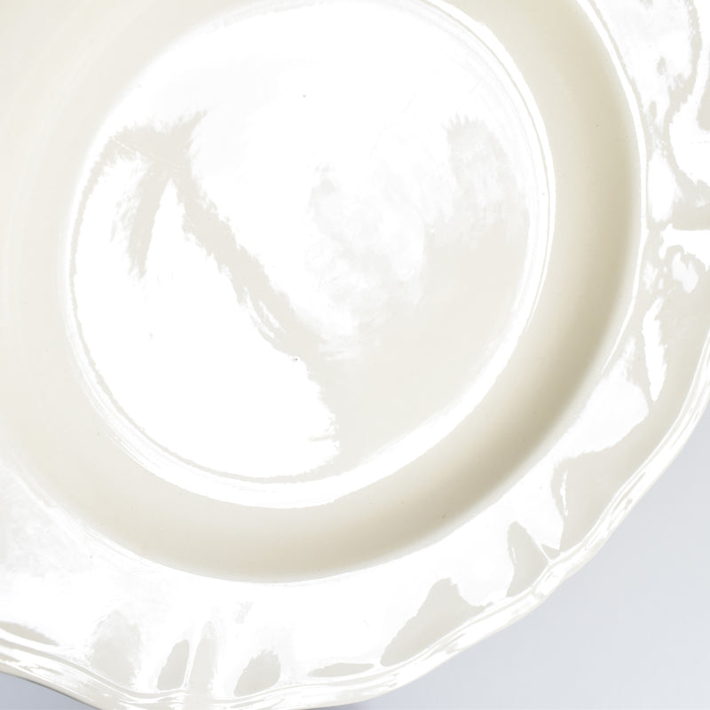Vintage Deep Plate, Digoin & Sarreguemines, Scalloped Rim, Ivoire A