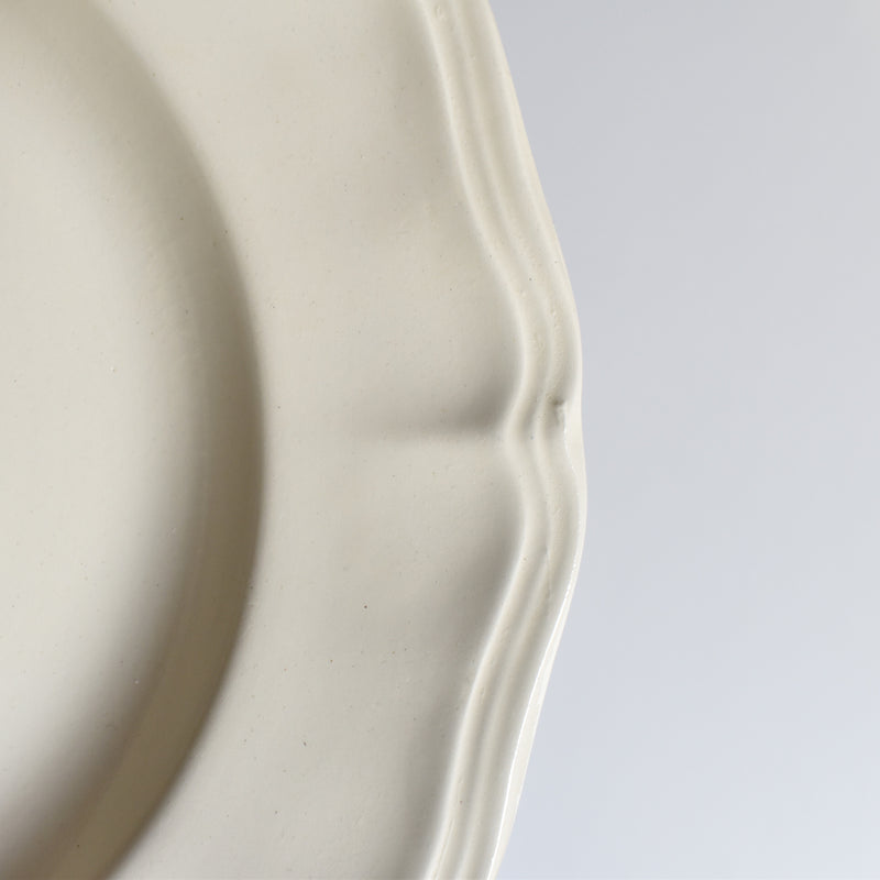 Vintage Deep Plate, Digoin & Sarreguemines, Scalloped Rim, Ivoire A