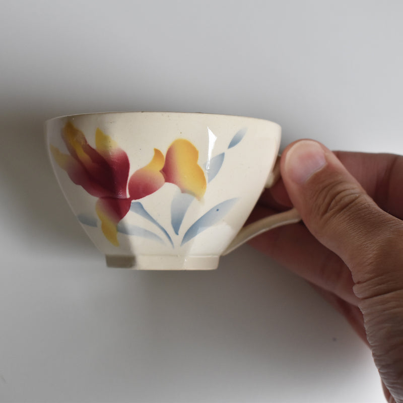 Vintage Coffee Cup and Saucer Digoin & Sarreguemines Iris 9225 D