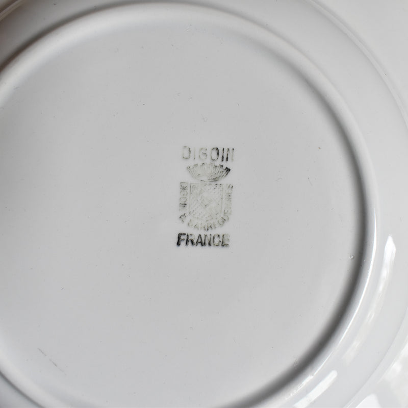 Vintage Deep Plate Digoin & Sarreguemines White & Gold G