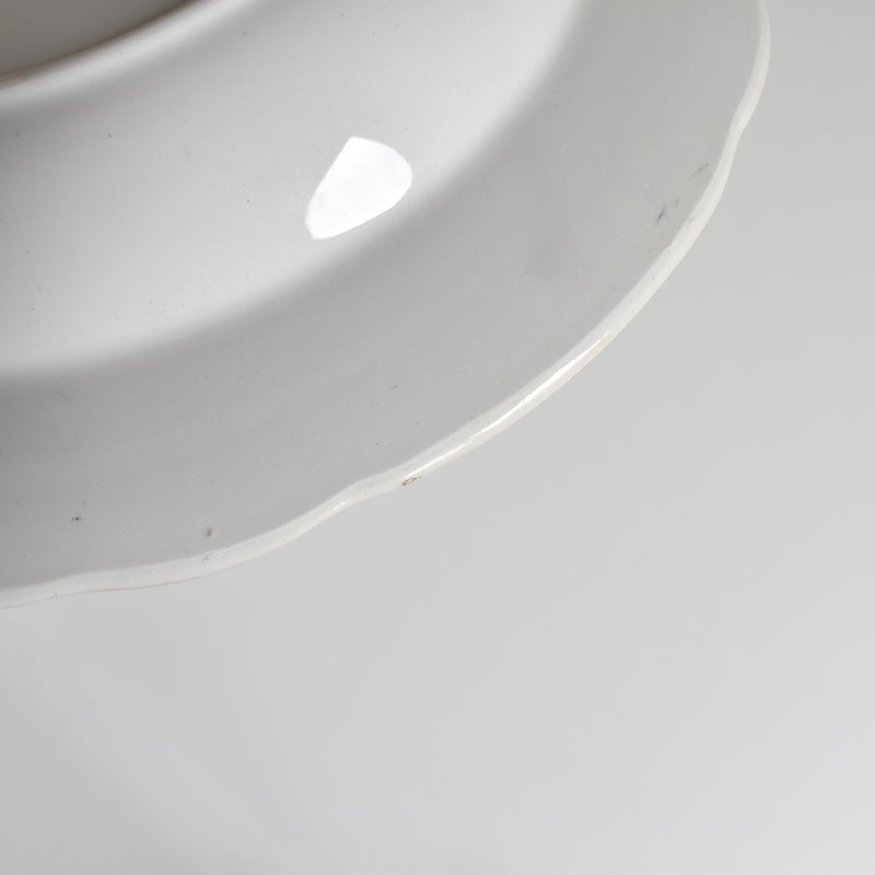 Vintage Deep Plate Digoin & Sarreguemines White & Gold G