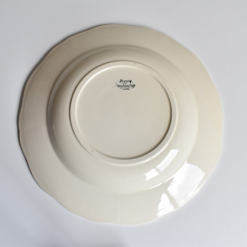 Vintage Deep Dish, Digoin & Sarreguemines, Scalloped Rim, Ivoire B