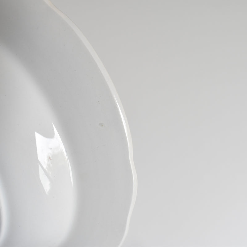 Vintage Deep Plate Digoin & Sarreguemines White & Gold G