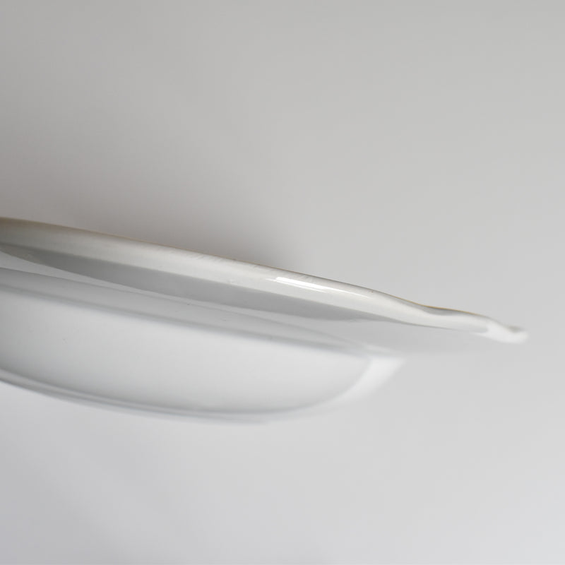 Vintage Deep Plate Digoin & Sarreguemines White & Gold G