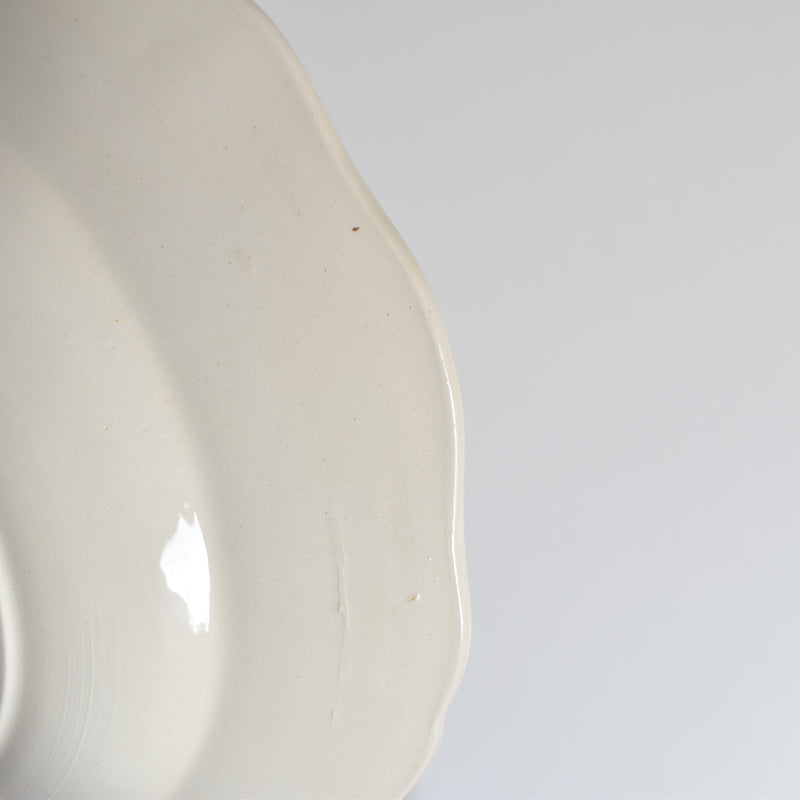 Vintage Deep Dish, Digoin & Sarreguemines, Scalloped Rim, Ivoire B