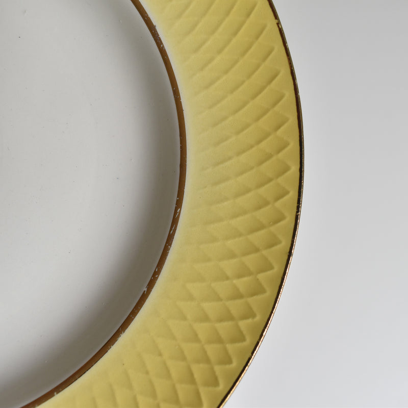 Vintage Deep Plate Moulins des Loups Jaune E