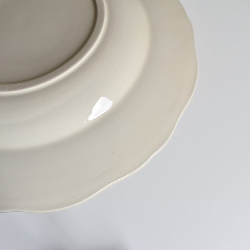 Vintage Deep Dish, Digoin & Sarreguemines, Scalloped Rim, Ivoire B