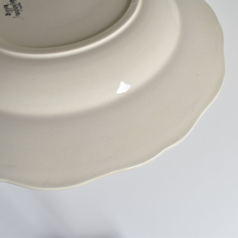 Vintage Deep Dish, Digoin & Sarreguemines, Scalloped Rim, Ivoire B