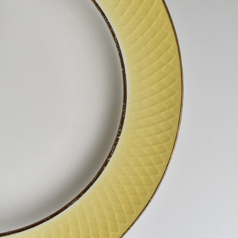 Vintage Deep Plate Moulins des Loups Jaune E