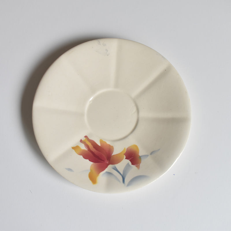Vintage Coffee Cup and Saucer, Digoin & Sarreguemines Iris 9225 E
