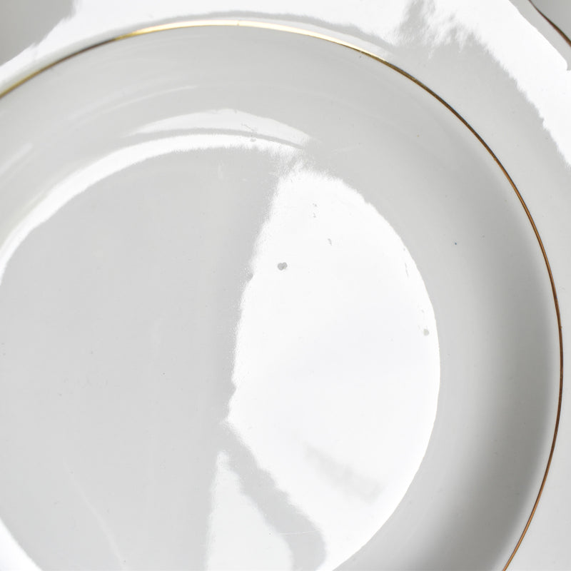 Vintage Deep Plate Digoin & Sarreguemines White & Gold G