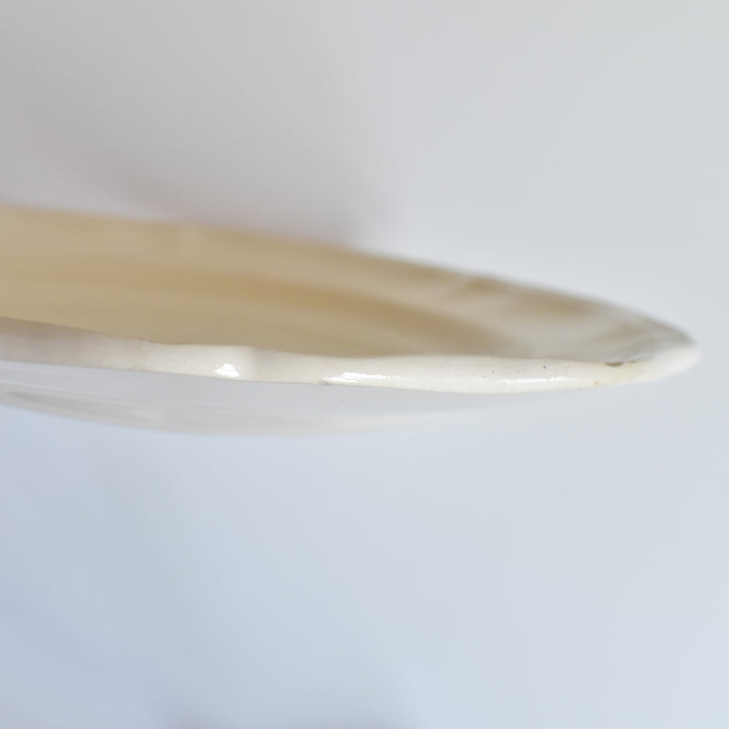 Vintage Digoin & Sarreguemines Plate, Flower Rim, Ivoire B