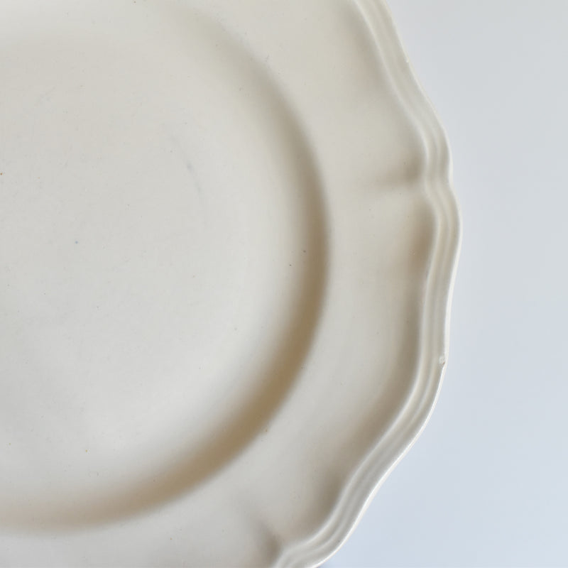 Vintage Digoin & Sarreguemines Plate, Flower Rim, Ivoire B