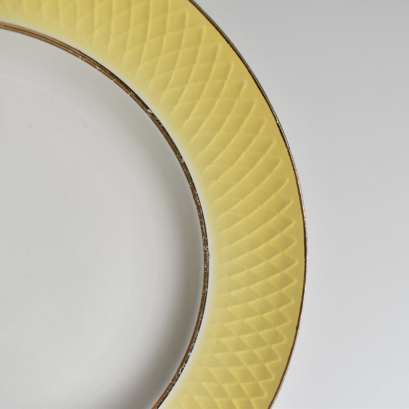 Vintage Deep Plate Moulins des Loups Jaune E